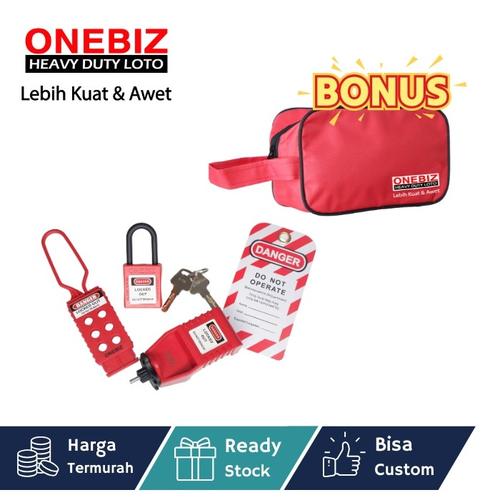 Paket LOTOTO elektrikal, Paket LOTOTO electrical, Paket LOTOTO MCB, Breaker Lockout Tagout Kit Electrical - Loto Safety Padlock Set Loto, Lockout Tagout Kit Electrical Loto A7 FREE BONUS POUCH