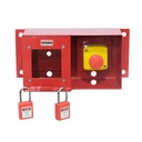 Loto Box Horizontal Include Emergency Push Button + 2 Padlock - Merah