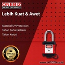 ONEBIZ Dustproof Safety Padlock Black OB 14-BDG01DP-B 6D×38H mm Steel shackle with black dustproof cover D type KD with 2 key