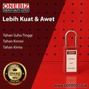 ONEBIZ Long Body Safety Padlock Red OB 14-BDG81-B 6D×38H mm Steel shackle 75mm long body B type KD with 2 key