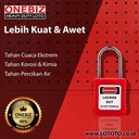 ONEBIZ Thin Steel Shackle Safety Padlock Red OB 14-BDG71-B 4D×38H mm Thin Stainless Steel Shackle B type KD with 2 ke