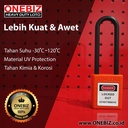 ONEBIZ Long Nylon Shackle Safety Padlock Orange OB 14-BDG37 Thermoplastic Safety Padlock