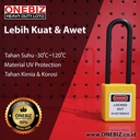 ONEBIZ Long Nylon Shackle Safety Padlock Yellow OB 14-BDG32 Thermoplastic Safety Padlock