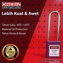 ONEBIZ Long Steel Shackle Safety Padlock Purple OB 14-BDG28 Thermoplastic Safety Padlock