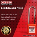 ONEBIZ Long Steel Shackle Safety Padlock Orange OB 14-BDG27 Thermoplastic Safety Padlock