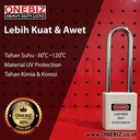 ONEBIZ Long Steel Shackle Safety Padlock White OB 14-BDG26 Thermoplastic Safety Padlock