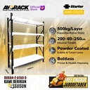 RAK GUDANG BESI 4 SUSUN AYORACK AM5-2025S 2.5 METER 500KG STARTER WAREHOUSE RACK