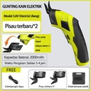 Gunting Listrik Kain Gunting Listrik Isi Ulang USB Portabel Alat Pemotong Multifungsi DIY Multifungsi Untuk Karton Kain Kulit - hijau