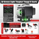 Hijau Laser Level 16 Lines Mesin Self Leveling 8/12/16  4d digital meteranLaser level leveling laser  4 in 1 Alat laser Tukang laser Bangunan canggih - 8 lines 2bat+10pc