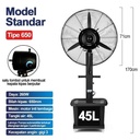 Spray Fan /Kipas Mist Kipas /Misty Fan/ Kipas Angin Semprot Air 45Liter/ 30" Kipas Angin Mist fan - 650（26 inch）