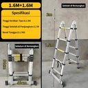 5M/5.4M/6.2M Tangga Teleskopik Paduan Aluminium/3.2M/3.8M/5M Tangga Lipat Anti-slip Aluminium Bentuk A/3.7M/4.7M/5.8M Tangga Lipat 4 Anti-slip Dengan Roda - 3.2m+Teleskopik
