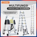 Tangga 4.4 M Lipat Alumunium/Tangga Lipat Aluminium 4.4M/Teleskopik Single Telescopic Ladder4.4M /Double Telescopic Ladder4.4M - Gaya A - 3.2M