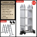 3M/4M/5M/6M Lipat Aluminium Tangga Rumah Tangga Multifungsi Paduan Aluminium Dekorasi Konstruksi Tangga - 3.7M