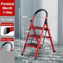 Tangga Rumah Lipat Tangga Besi Lipat 3/4/5/6 Langkah Household Steel Ladder / Tangga Lipat Aluminium 4 Langkah Premium Ladder Tangga Rumah - 3 Step