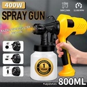 Alat Cat Semprot Listrik 400W 800ML dengan Nosel 2.5mm dan Kapasitas Kontainer 800mL - Plastik, Biru - Kuning 400W