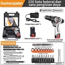 Alat bor yang dapat di charge bor rumah tangga baterai lithium - 12V, Versi standart