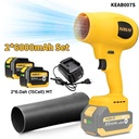 【KEELAT KEAB007S】TURBO JET BLOWER JET FAN 20V Penyesuaian 6-kecepatan Daya Besar Pengering Angin Mesin Pengering Mobil Pembersih Debu Penghembus Daun Untuk Outdoor - 2*6.0ah Set