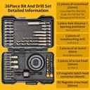【KEELAT】 28/26pcs 1/4 “Cross Hex Driver Torx Bit Torx Paduan Keras Bit Driver Sekrup Torx Kepala Soket Driver Soket Kepala Datar - 26 PCS Bits Set