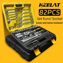 【KEELAT】 82Pcs Kunci Sok Set Socket Full Lengkap Socket Tool Kit Pas Ring Motor Kunci Socket Wrench Pas Sok Shock - 82 Pcs—PresisiTinggi