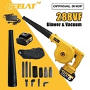 【KEELAT-KEAB001】Electric Air BlowerCordless Battery Vacuum Blower Vacuum Cleaner Kuat Angin Sapu Daun Kering Jalan Mesin jet - 288VF Yellow+1Bateri