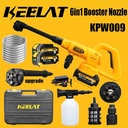 KEELAT KPW009 Alat Cuci Mobil Tekanan Tinggi Portabel Listrik tanpa kabel Jet Cleaner Pembersihan lantai mobil dan sepeda motor - 2*3.0ah SET