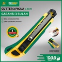 Feibao Cutter 3 Pisau / 3 Blade Utility Knife / Penggantian Otomatis / Stainless Steel / F32-3