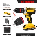 JLD-II 48VF Mesin Bor Baterai Impact 13mm/10mm Bor Cordless Impact Drill 25+3Torque Bisa Bolak Balik - 13MM-5005