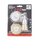 JLD Wire Brush set 5pcs Sikat Endbrush Mata Bor Brush Sikat Mangkok Gepeng 3pc Wire Brush Sikat Tangkai Bor Sikat Kawat Baja Bulu Kuningan End Brush Crimped Wire Shank Bor Pembesih Karat Besi - 3PC-1263