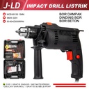 JLD Mesin Bor Listrik 13 mm Impact drill 580W serba guna komplit 220V besi beton tembok kayu /Bor beton bor BISA bolak balik 8013 - 8013 Set-1015