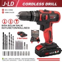 JLD Mesin Bor Baterai 36Vf Cordless bor Mesin Bor cas murah bolak balik/Kasus/Charger - fullset Bor Baterai/Impact Bor / Beton Besi Bor kayu/ Bor Cas Murah Promo/2 baterai Torsi - JLD(2Bat) SET-1161