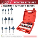 JLD Mata Router set - Mata Profil 6mm - Mata Trimmer Set Router Bit Set 12pc
