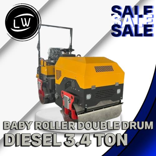 MESIN DRIVE BABY ROLLER DOUBLE DRUM MOBIL PEMADAT ASPAL DIESEL 3.4 TON