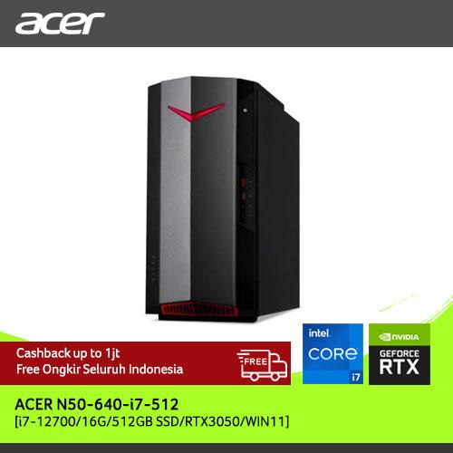 ACER DESKTOP NITRO 50 N50-640 INTEL i7-12700 16GB 512GB RTX3050 WIN 11