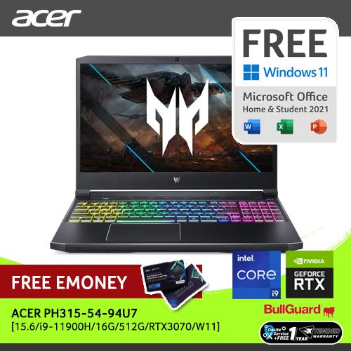 ACER PH315-54-94U7 [15.6"IPS/i9-11900H/16G/512G/RTX3070/W11]NHQC1SN003
