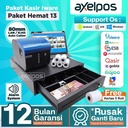 Paket Alat mesin Kasir Xprinter Printer thermal Kasir 80mm Usb Lan Auto Cutter With Alarm Sistem - Cash Drawer 4 slot - Free kertas 5 roll Support Aplikasi Esb , Accurate pos Dll