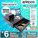 Paket Alat Mesin Kasir Iware Printer Bluetooth Thermal 80mm Auto Cutter - Cash Drawer 4 slot - Free kertas Thermal 5 roll