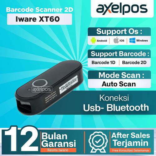 Portable Barcode Scanner 2D Iware Xt60 Wireless Bluetooth