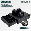 PAKET ALAT KASIR ,PRINTER KASIR USB,CASH DRAWER,SCANNER BARCODE 1D