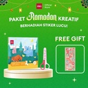 Paket Kertas Origami Kertas Lipat Kerajinan Tangan Gunting Gratis Sticker
