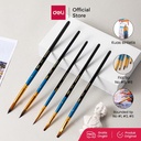 Kuas Lukis Bulat dan Datar / Deli Flat Brush Elastis dan Lembut