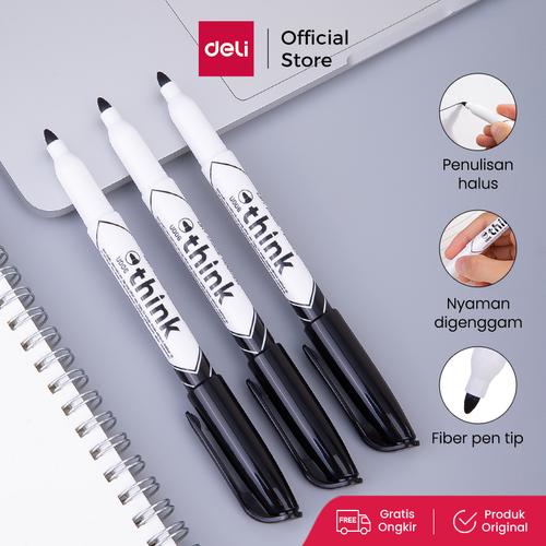 Deli Spidol Papan Tulis / Dry Erase Marker Tinta Hitam EU00620