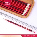 Deli Pensil 2B / Graphite Pencil Isi 50 Gratis Penghapus 33594