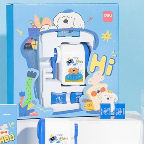 Deli Set Alat Tulis Kado / Stationary Gift Set 5 in 1 Pink Biru VG52