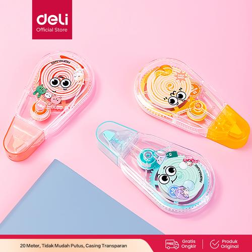 Deli Pita Koreksi / Correction Tape 20 m Lucu Tidak Mudah Putus VR126