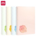 Deli Buku Catatan Spiral / Spiral Notebook Pastel A5 B5 60 Lbr QLPX560