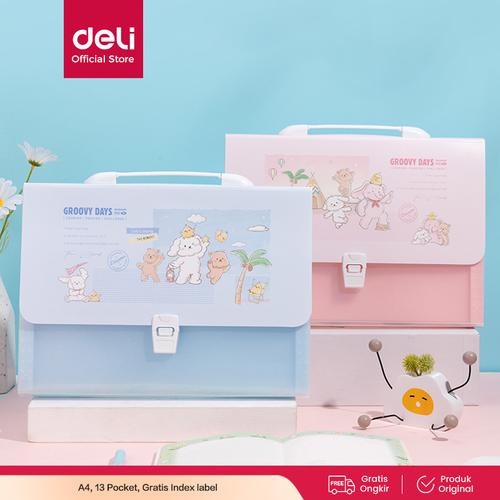 Deli Map Harmonika Expanding File 13 Poket A4 Gratis Index Label PM302