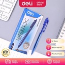 Deli Ballpoint Pen Blue Retracable / Pulpen Bolpoin Biru 0.5mm EQ02030