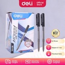Deli Ballpoint Pen Black Retracable/Pulpen Bolpoin Hitam 0.7mm EQ01020