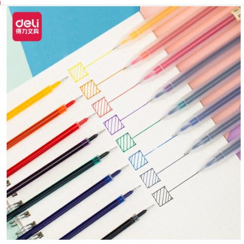 Deli Gel Pen Refill/ Isi Gel Pen 0.5mm Warna-Warni Isi 8pcs/pack 33671