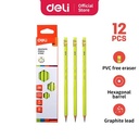 Deli E37000 Pensil Kayu- 2B w/eraser- Hijau